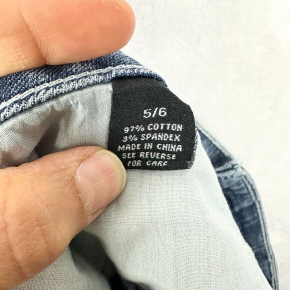 Vintage Rue 21 Y2K Low Rise Micro Mini Denim Shorts Size 5/6 Cutoff Embroidered - Picture 4 of 4